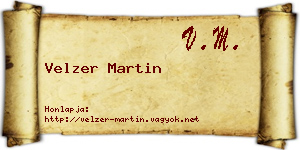 Velzer Martin névjegykártya